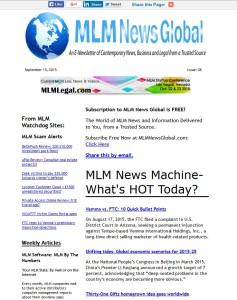 September 15th MLM News Global Newsletter by www.MLMLegal.com 